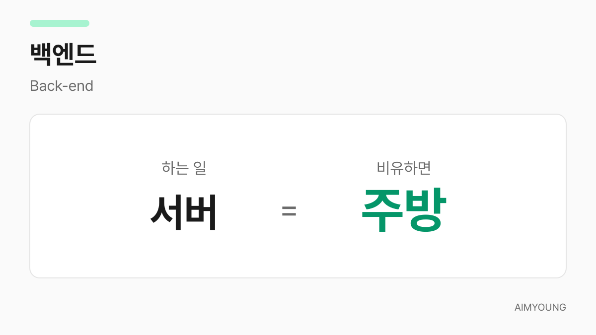 백엔드는 서버, 비유하면 주방