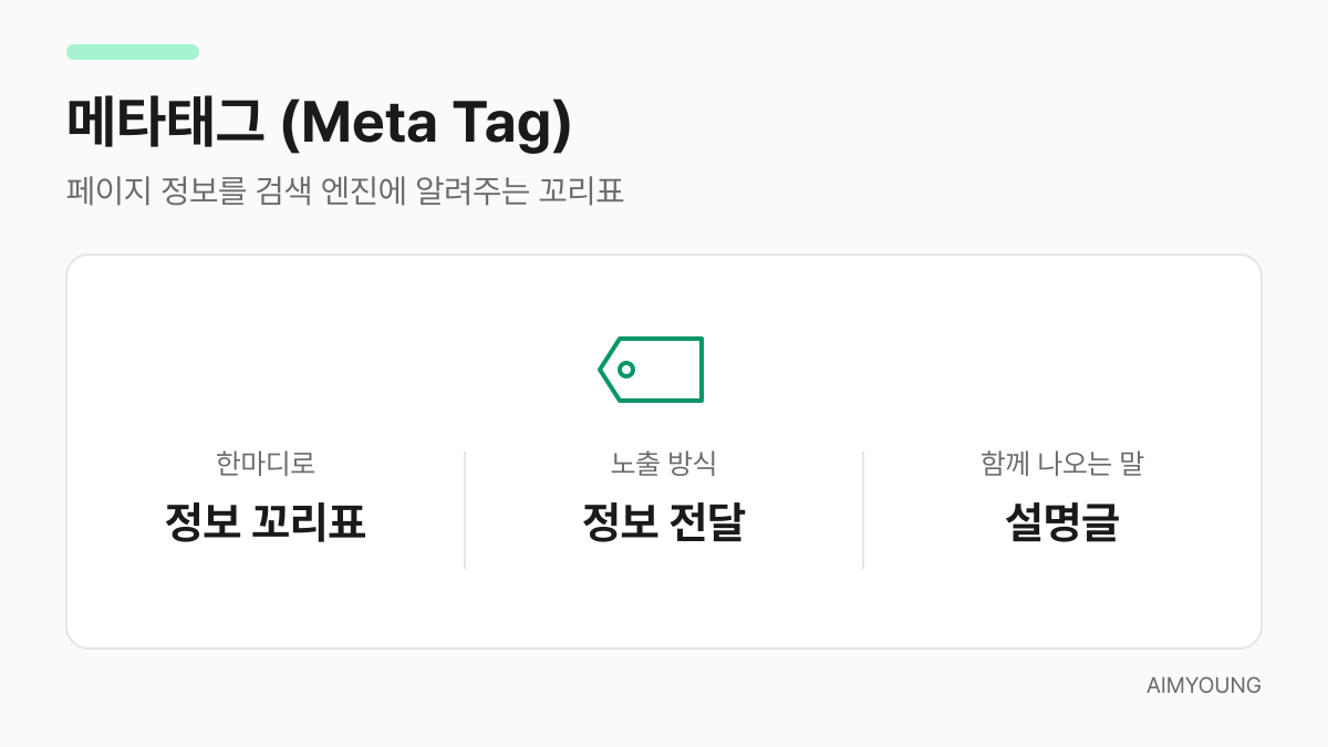 메타태그 카드 - 페이지 정보를 검색 엔진에 알려주는 꼬리표