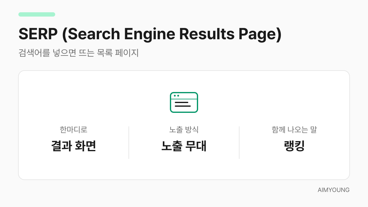 SERP 카드 - 검색어를 넣으면 나오는 결과 화면