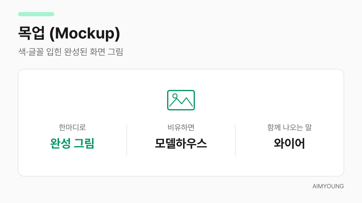 목업 용어 카드 — 색과 글꼴까지 입힌 완성 그림
