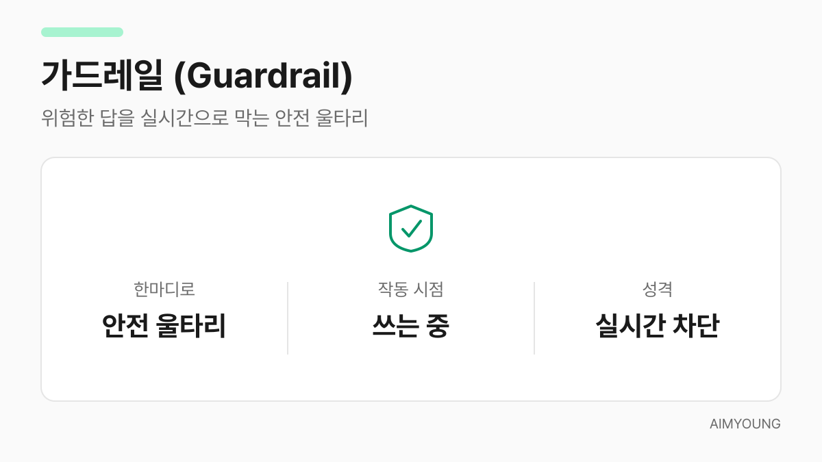 가드레일 정리 - 사용 중 위험한 답을 실시간으로 막는 안전 울타리